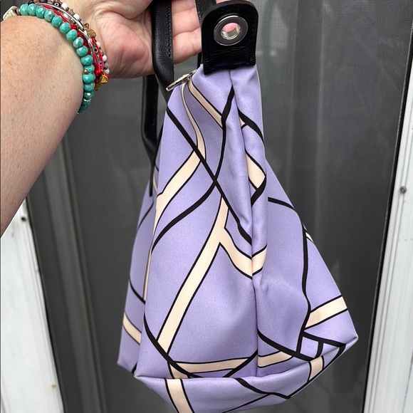 LONGCHAMP PARIS FRANCE LADIES Geometric Purple Black TOTE Handbag-RARE! - Picture 16 of 16